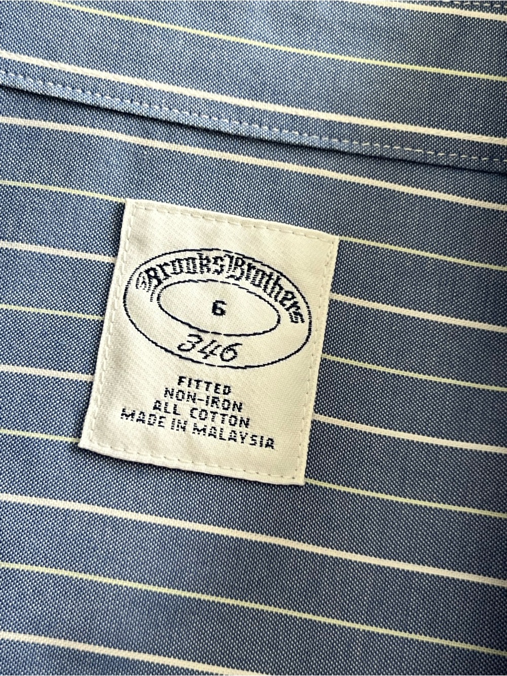 Brooks Brothers Classic Blue Pinstripe Fitted Dress Shirt Size 6 - Picture 3 of 10
